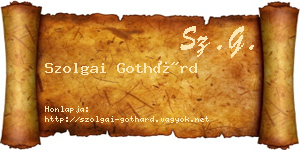 Szolgai Gothárd névjegykártya